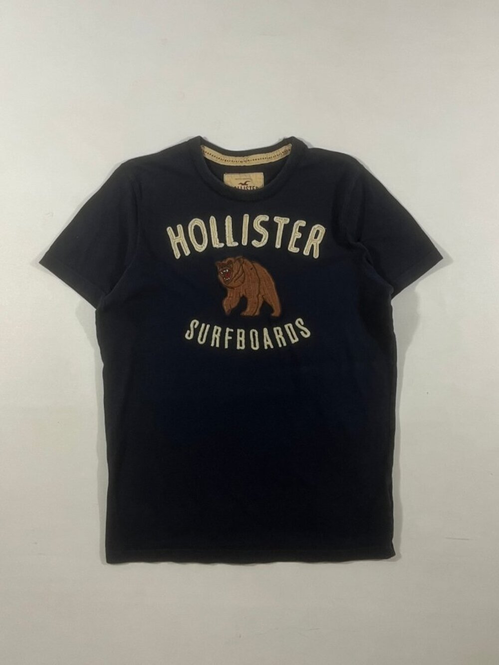 Hollister California Y2K Navy Surfboards Bear Graphic Tee XL